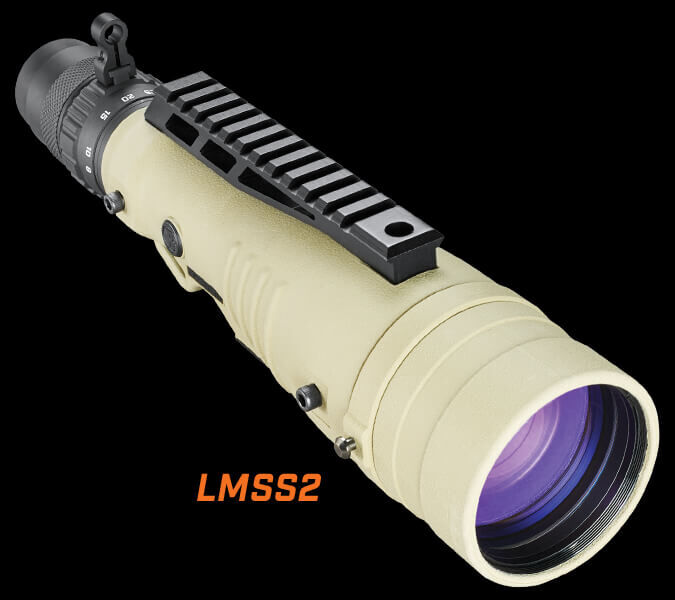 Elite Tactical LMSS2 Spotting Scope on dark background Elite Tactical LMSS2 Spotting Scope on dark background